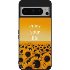 Google Pixel 8 Pro Case Hülle - Silikon schwarz Summer 2026 Enjoy your life
