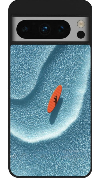 Google Pixel 8 Pro Case Hülle - Silikon schwarz Orange surf Summer 2026