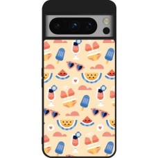 Google Pixel 8 Pro Case Hülle - Silikon schwarz Pattern Summer 2026
