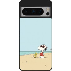 Google Pixel 8 Pro Case Hülle - Silikon schwarz Snoopy on the beach Summer 2026