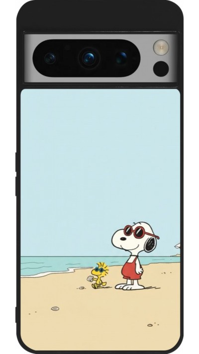 Google Pixel 8 Pro Case Hülle - Silikon schwarz Snoopy on the beach Summer 2026