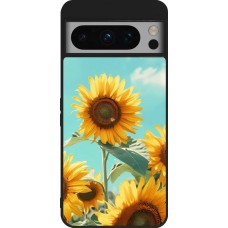 Google Pixel 8 Pro Case Hülle - Silikon schwarz Sunflowers Summer 2026