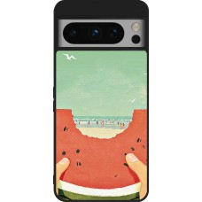 Google Pixel 8 Pro Case Hülle - Silikon schwarz Views through a watermelon Summer 2026