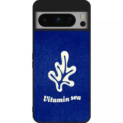 Coque Google Pixel 8 Pro - Silicone rigide noir Vitamin sea Summer 2026