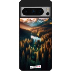 Coque Google Pixel 8 Pro - Silicone rigide noir Sunset Forest Lake
