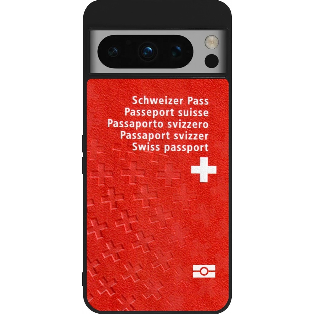 Coque Google Pixel 8 Pro - Silicone rigide noir Swiss Passport