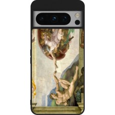 Coque Google Pixel 8 Pro - Silicone rigide noir Tableau art - La Création d’Adam - Michel-Ange