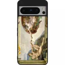 Coque Google Pixel 8 Pro - Silicone rigide noir Tableau art - La Création d’Adam - Michel-Ange