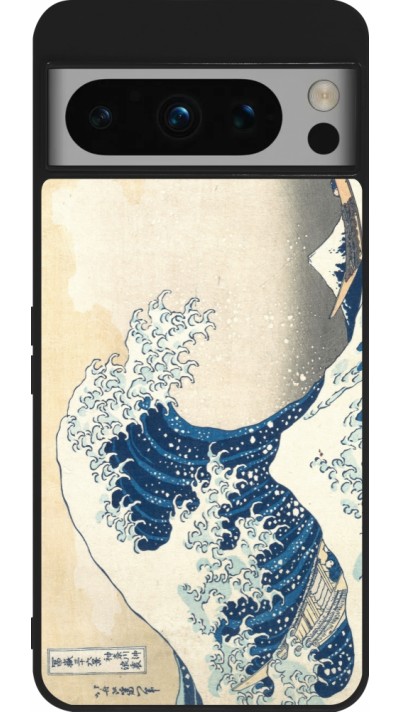 Coque Google Pixel 8 Pro - Silicone rigide noir Tableau art - La Grande Vague de Kanagawa - Hokusai