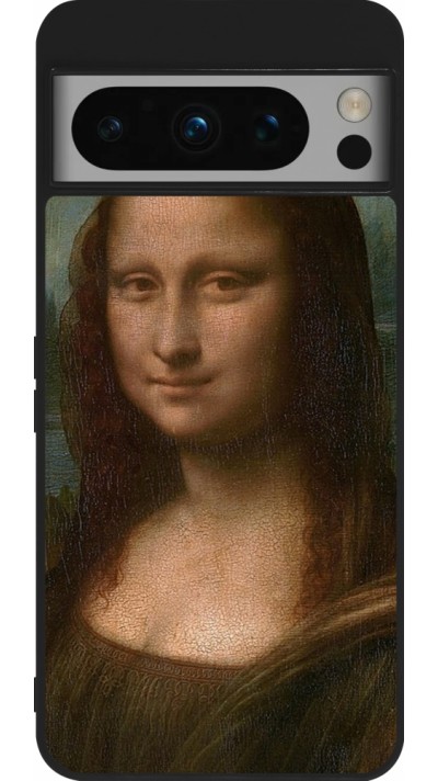 Coque Google Pixel 8 Pro - Silicone rigide noir Tableau art - La Joconde - Léonard de Vinci