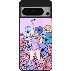 Coque Google Pixel 8 Pro - Silicone rigide noir Taylor Swift Sketch - Pink