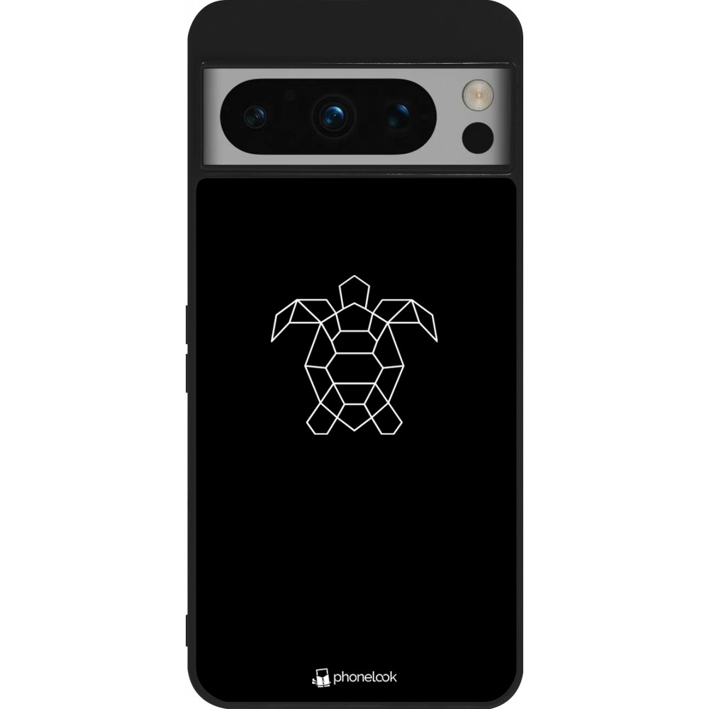 Google Pixel 8 Pro Case Hülle - Silikon schwarz Turtles lines on black