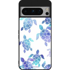 Google Pixel 8 Pro Case Hülle - Silikon schwarz Turtles pattern watercolor