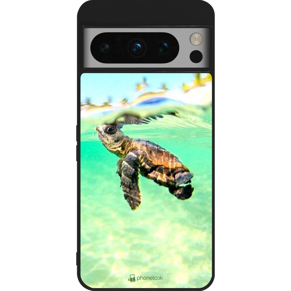 Google Pixel 8 Pro Case Hülle - Silikon schwarz Turtle Underwater