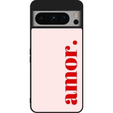 Coque Google Pixel 8 Pro - Silicone rigide noir Valentine 2024 amor