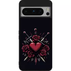 Coque Google Pixel 8 Pro - Silicone rigide noir Valentine 2024 gothic love