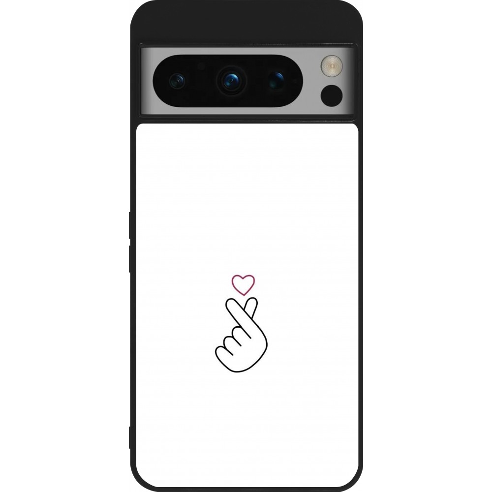 Google Pixel 8 Pro Case Hülle - Silikon schwarz Valentine 2024 heart by Millennials