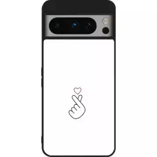 Coque Google Pixel 8 Pro - Silicone rigide noir Valentine 2024 heart by Millennials