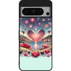 Coque Google Pixel 8 Pro - Silicone rigide noir Valentine 2025 Chic