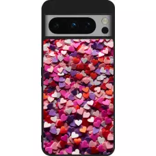 Coque Google Pixel 8 Pro - Silicone rigide noir Valentine 2025 Confetti