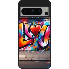 Coque Google Pixel 8 Pro - Silicone rigide noir Valentine 2025 Love U Tag