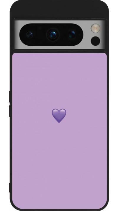 Coque Google Pixel 8 Pro - Silicone rigide noir Valentine 2023 purpule single heart