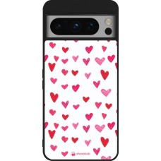 Google Pixel 8 Pro Case Hülle - Silikon schwarz Valentine 2022 Many pink hearts