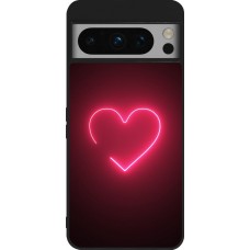 Google Pixel 8 Pro Case Hülle - Silikon schwarz Valentine 2023 single neon heart