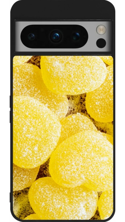 Coque Google Pixel 8 Pro - Silicone rigide noir Valentine 2023 sweet yellow hearts
