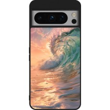 Coque Google Pixel 8 Pro - Silicone rigide noir Wave Sunset