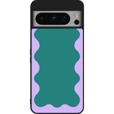 Google Pixel 8 Pro Case Hülle - Silikon schwarz Wavy Rectangle Green Purple