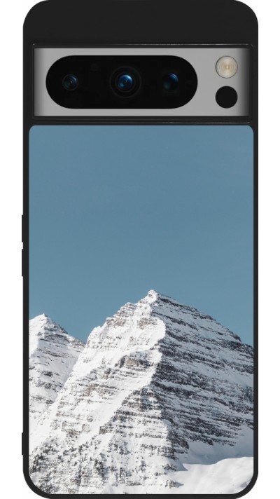 Coque Google Pixel 8 Pro - Silicone rigide noir Winter 22 blue sky mountain