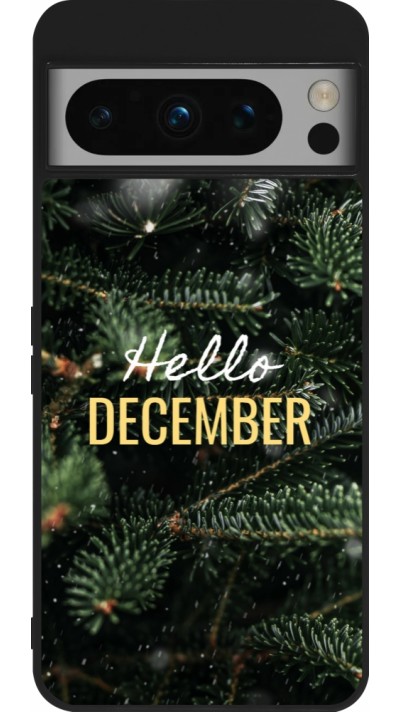 Google Pixel 8 Pro Case Hülle - Silikon schwarz Winter 25 Winter hello december
