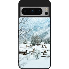 Google Pixel 8 Pro Case Hülle - Silikon schwarz Winter 25 Winter snowy landscape