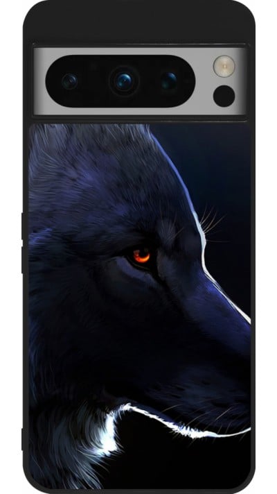 Coque Google Pixel 8 Pro - Silicone rigide noir Wolf Shape