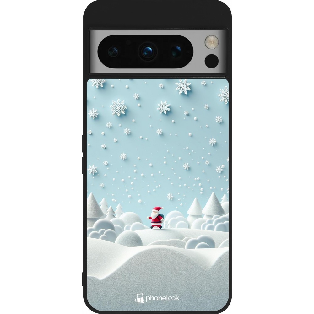 Google Pixel 8 Pro Case Hülle - Silikon schwarz Weihnachten 2023 Kleiner Vater Schneeflocke