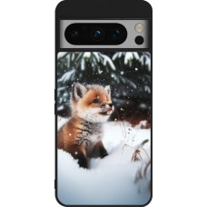 Google Pixel 8 Pro Case Hülle - Silikon schwarz Weihnachten 2023 Fuechslein Tanne
