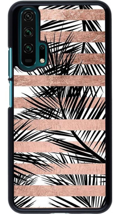 Coque Honor 20 Pro - Palm trees gold stripes