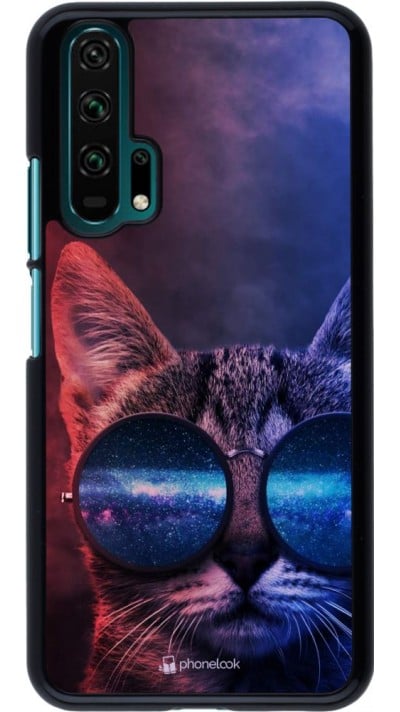 Coque Honor 20 Pro - Red Blue Cat Glasses