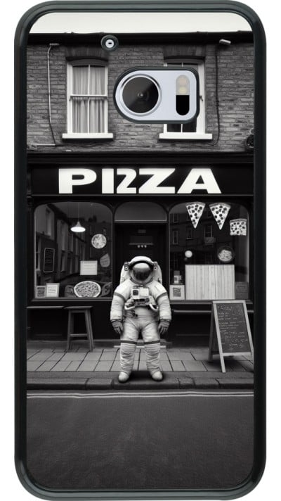HTC 10 Case Hülle - Astronaut vor einer Pizzeria