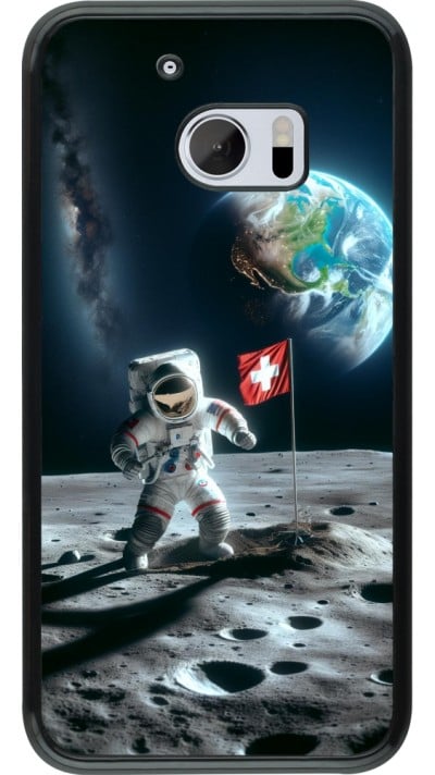 HTC 10 Case Hülle - Astro Schweiz auf dem Mond