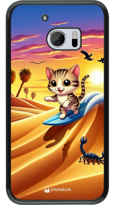 Coque HTC 10 - Chat surfeur au soleil