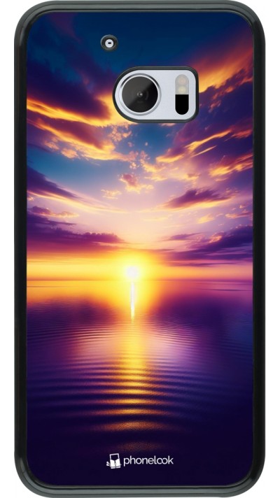 Coque HTC 10 - Coucher soleil jaune violet