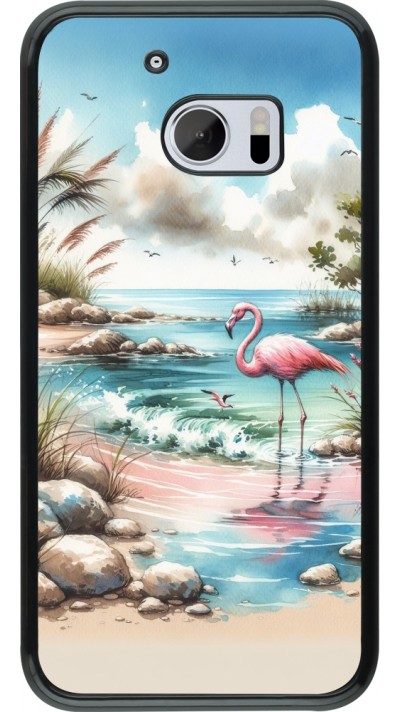 Coque HTC 10 - Flamant rose aquarelle