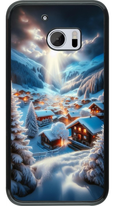 HTC 10 Case Hülle - Berg Schnee Licht