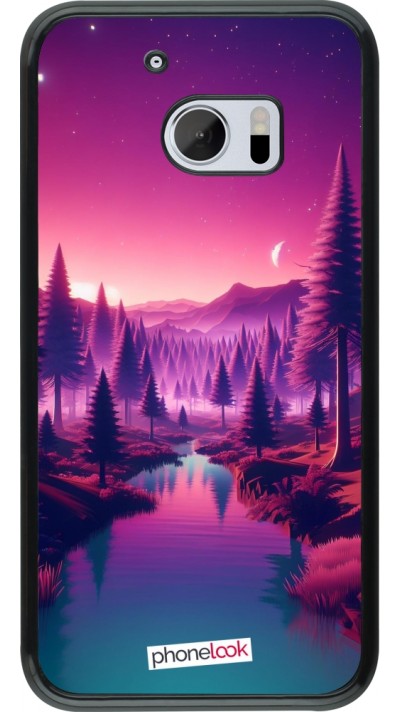 HTC 10 Case Hülle - Lila-rosa Landschaft