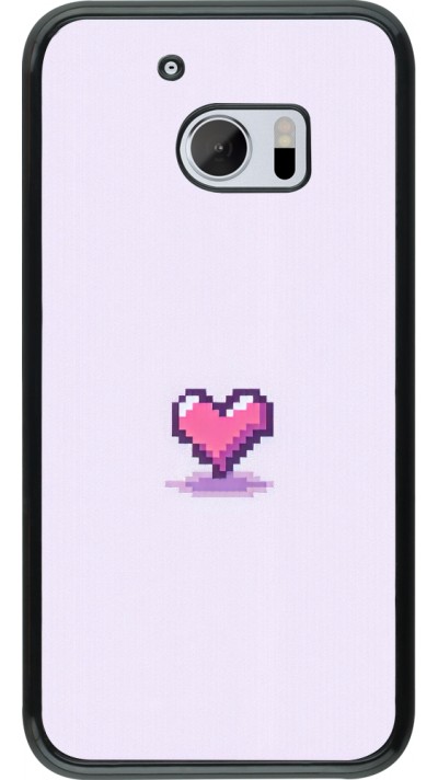 Coque HTC 10 - Pixel Coeur Violet Clair