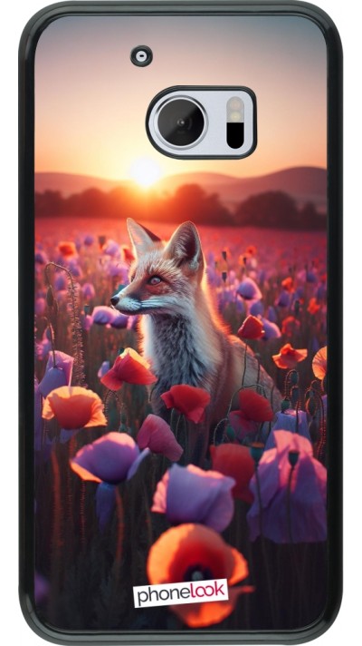 HTC 10 Case Hülle - Purpurroter Fuchs bei Dammerung