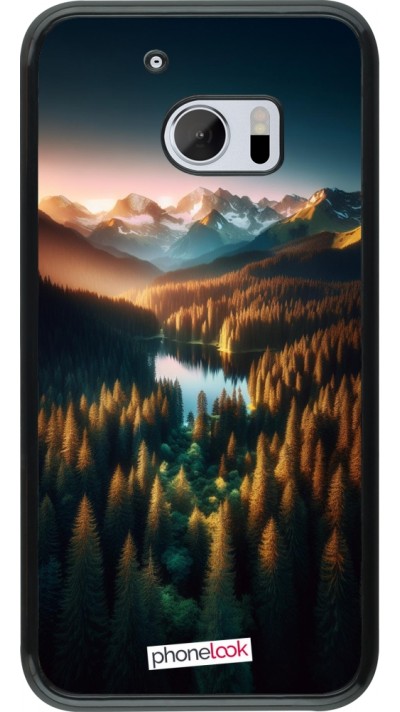HTC 10 Case Hülle - Sonnenuntergang Waldsee