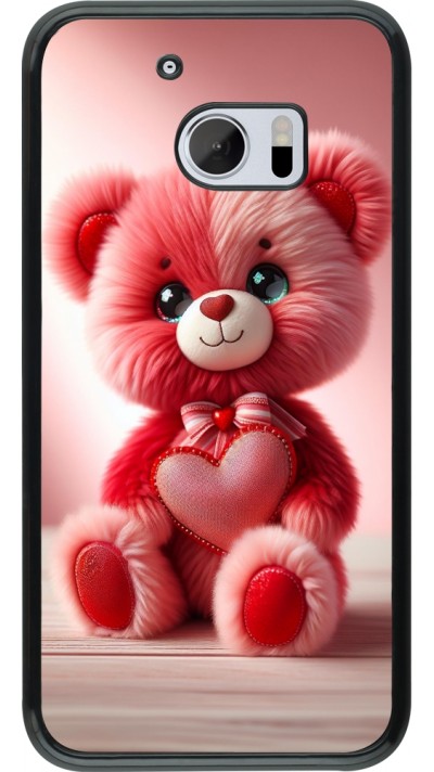 HTC 10 Case Hülle - Valentin 2024 Rosaroter Teddybär